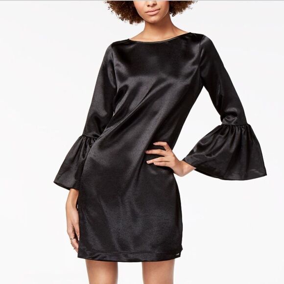 🎉1 hr sale🎉Armani exchange satin bell sleeve Dr - Picture 1 of 7